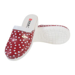 Profesionálna zdravotná obuv MED10 červené a biele bodky